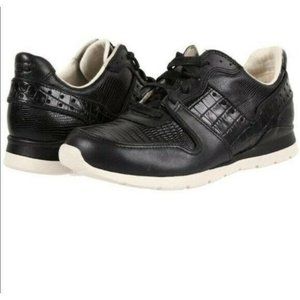 UGG Deaven Croco Sneaker Leather Black Shoes Womens Size 5 Business Casual